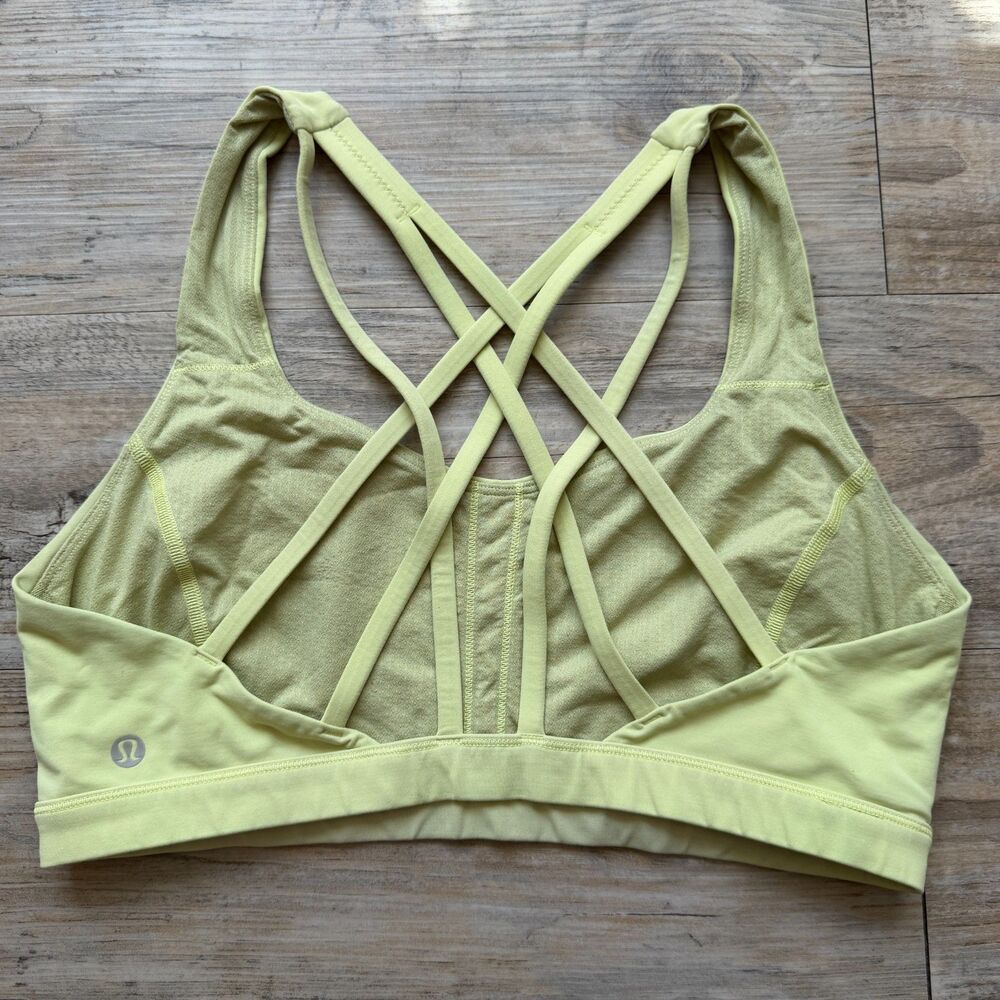 Lululemon Free To Be Serene Bra Light Support C/D Cup Lemon Vibe Size 8 Medium - Picture 2 of 7